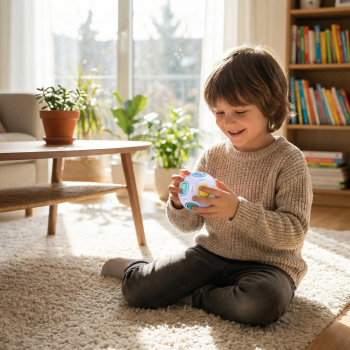 Preview: Regenbogenball 7 cm – Magic Puzzle Ball mit 12 Löchern & 11 bunten Kugeln – Fidget Ball Anti Stress Spielzeug für Kinder & Erwachsene – Geschicklichkeitsspiel, Konzentration & Spaß überall